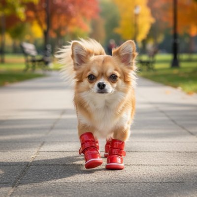 bottes pour chien impermeables rouge