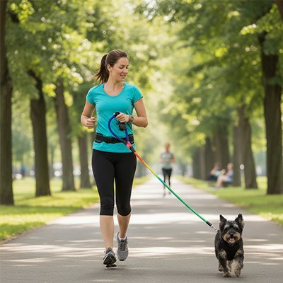 Laisse pour chien balade parc 
