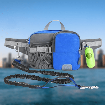 Laisse pour Chien - WaistBag™ - Bleu - empire chien